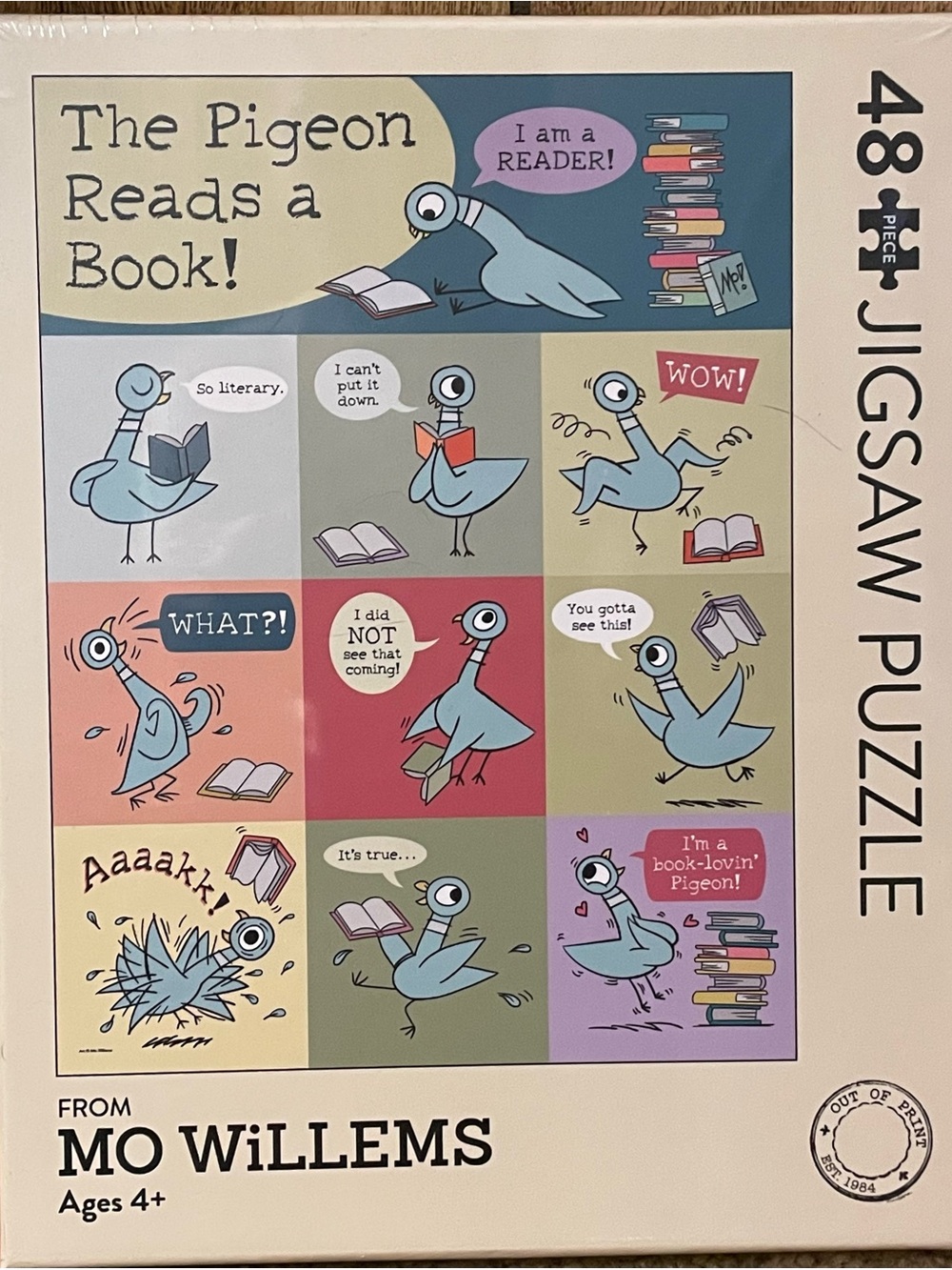 The Pigeon Reads a Book! 48-Piece Jigsaw Puzzle - Mo Willems
